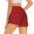 thumbnail image 3 of Goofa Red Glitter Printed Women 2 in 1 Running Shorts,Quick Dry Athletic Workout Shorts,High Waisted Athletic Shorts with Liner Pockets-Small, 3 of 9