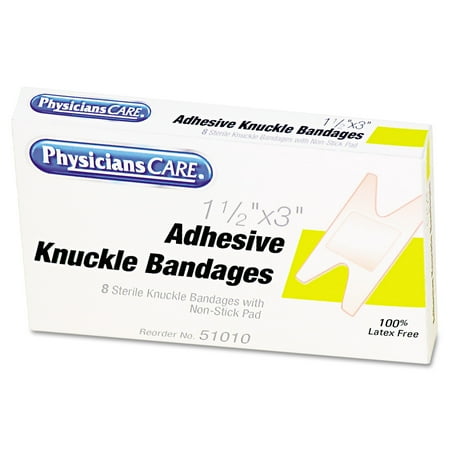 PhysiciansCare by First Aid Only First Aid Fabric Knuckle Bandages, 8/Box