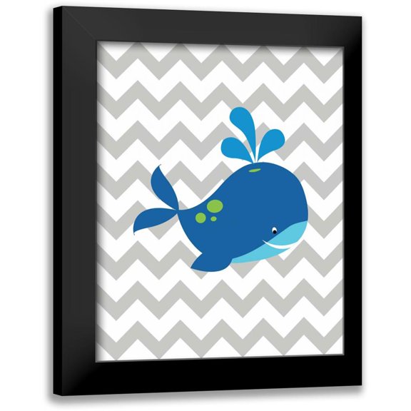Robinson, Tamara 12x14 Black Modern Framed Museum Art Print Titled - Chevron Whale