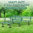 thumbnail image 6 of Esheno Outdoor Garden Bench Cast Iron Frame Expanded Metal W Backrest for Lawn Patio 48in Green, 6 of 8