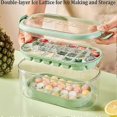 thumbnail image 2 of Ice Cube Tray with Lid and Bin, Sphere Ice Cube Maker Ice Cube Trays for Freezer, 2 Tiers Ice Cube Moulds Square and Round Ice Tray, 2 of 5