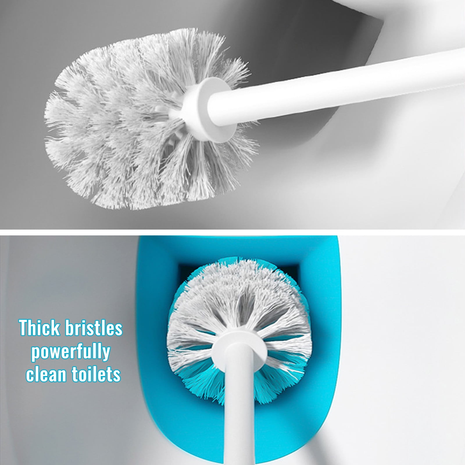 Toilet Plunger and Bowl Brush Combo with Leak-proof Base Heavy Duty Toilet Plunger & Brush Set for Bathroom Cleaning