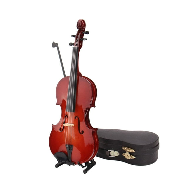 Wweixi Tiny Violin Figurine Miniature Musical Instrument Exquisite Gift Choice Beautiful Decorative Ornaments For Any Occasion Brown 10cm