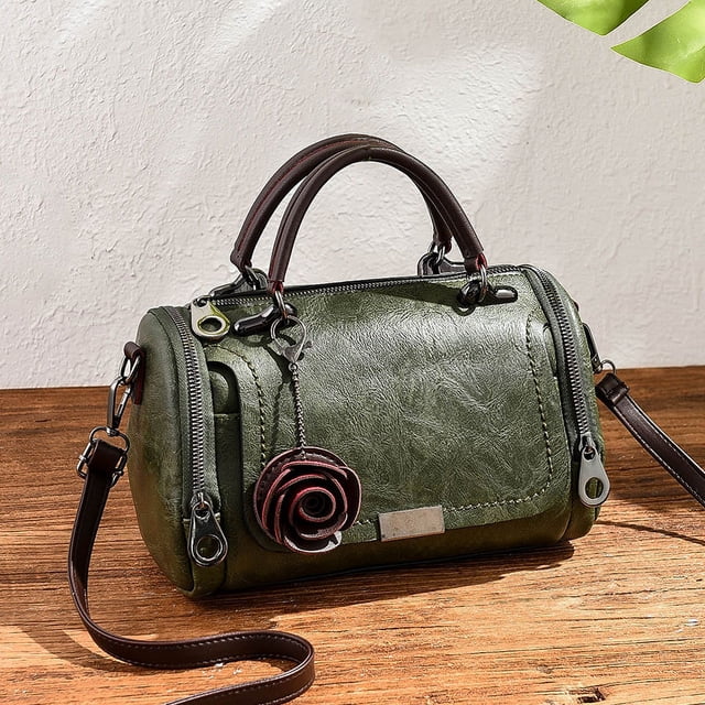 Retro Women's Handbag Small Flower Pendant Crossbody Shoulder Bag