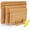 Bamboo Set of 3, variant on Acacia Wood Cutting Boards Set for Kitchen, 4-Piece Chopping Board Set with Food Icon (Meat, Fish, Vegetables, Fruits) Wooden Butcher Block with Stands & Juice Groove (S,M,L,XL)