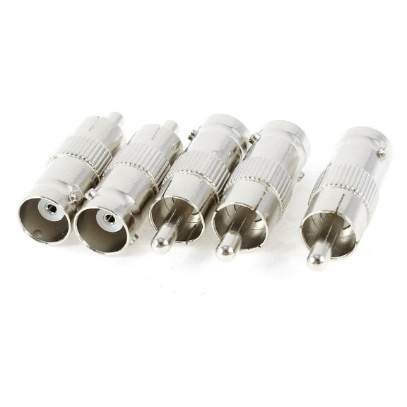 Unique Bargains 5 Pieces RCA Male to BNC Female M/F Connector Coupler Coax Cable Adapter