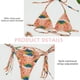 thumbnail image 3 of Traje de baño estampado floral para mujer Conjunto de bikini atrevido de corte alto con cordón anudado y aros, 3 of 5