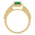 thumbnail image 4 of Clara Pucci 14K Yellow Gold 1.92ct Emerald Halo Ring for Women, 4 of 8