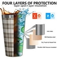 thumbnail image 3 of 16oz Tumblers Brown and White Checkerboard Checkered Pattern Stainless Steel Vacuum Insulated Double Wall Travel Tumbler Cups Mug with Lid and Straw,Cleaning Brush for Coffee,Tea, 3 of 4