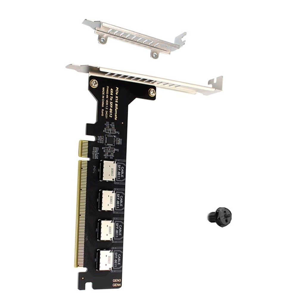 PCIe X16 To 4 Port Oculink SFF 8612 SFF 8611 Adapter Expansion Card For Motherboards Solid Disks Graphics Card