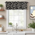 thumbnail image 2 of Spring Flowers Valance Curtain for Windows Watercolor Country White Daisy Floral Black Rod Pocket Curtain Valances Short Window Treatments Panels for Kitchen Bathroom Laundry Basement 60 x 18 Inch, 2 of 9