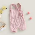 thumbnail image 4 of Gupgi Suspender Jumpsuit for Baby Boy Girl Summer Solid Color Sleeveless Loose Short Romper with Pockets, 4 of 9