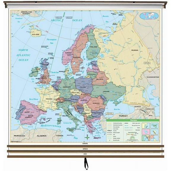 Univarsal 911101832001-54x59-BB3 54 x 59 in. 3-Map Eastern Hemisphere Essential Wall Map Set - BB3