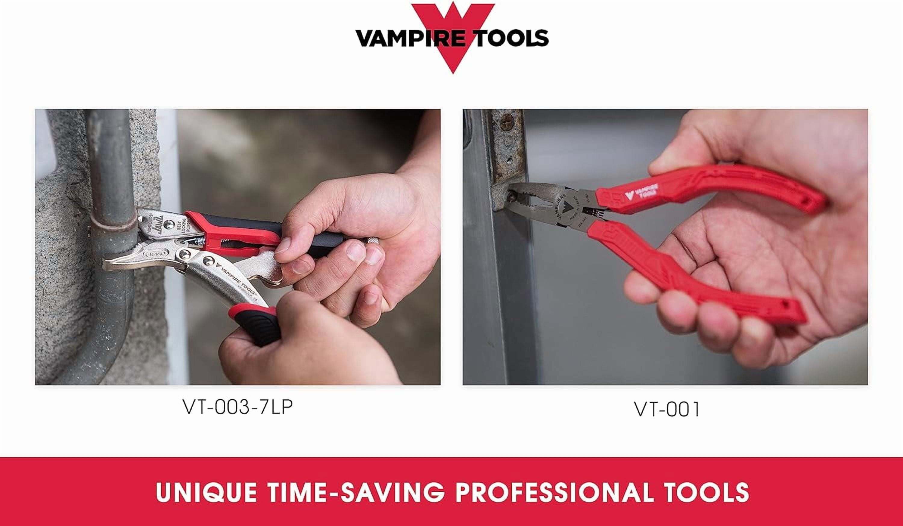 VAMPLIERS 2-PC Specialty Screw Extraction Pliers Set: Includes JAWZ 7.5" Vise-Grip Locking Pliers + 6.25" Multipurpose Pliers with Wire Cutter and Vampliers Tool Pouch: VT-001-S2LP.