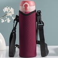 thumbnail image 3 of Detachable Neoprene Water Bottle Carrier Case Holder Cover Drinkware with Shoulder Strap Storage Portable Kettle Pouch for Hiking, Cycling , Red, 6.6cmx6.6cmx18.5cm, 3 of 10
