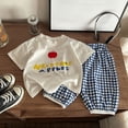 thumbnail image 2 of Ulanda 100% Organic Cotton Baby Short Sleeve Pajama Sets, Toddler Boy Girl 2-Piece Sleepwear (Blue, 5-6 Years), 2 of 4