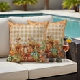 thumbnail image 5 of Orange Plaid Pumpkins Fall Thanksgiving Outdoor Pillow Covers 18"x18" Set of 2,Waterproof Throw Pillow Covers for Patio Furniture,Maple Leaf Rustic Decorative Cushion Pillowcases for Garden Sofa, 5 of 9