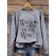 thumbnail image 1 of Sudaderas con capucha de Halloween para mujer, sudaderas con capucha de bruja, abrigos con letras, chándales de cuello redondo, ropa de mujer Y2k, 1 of 4