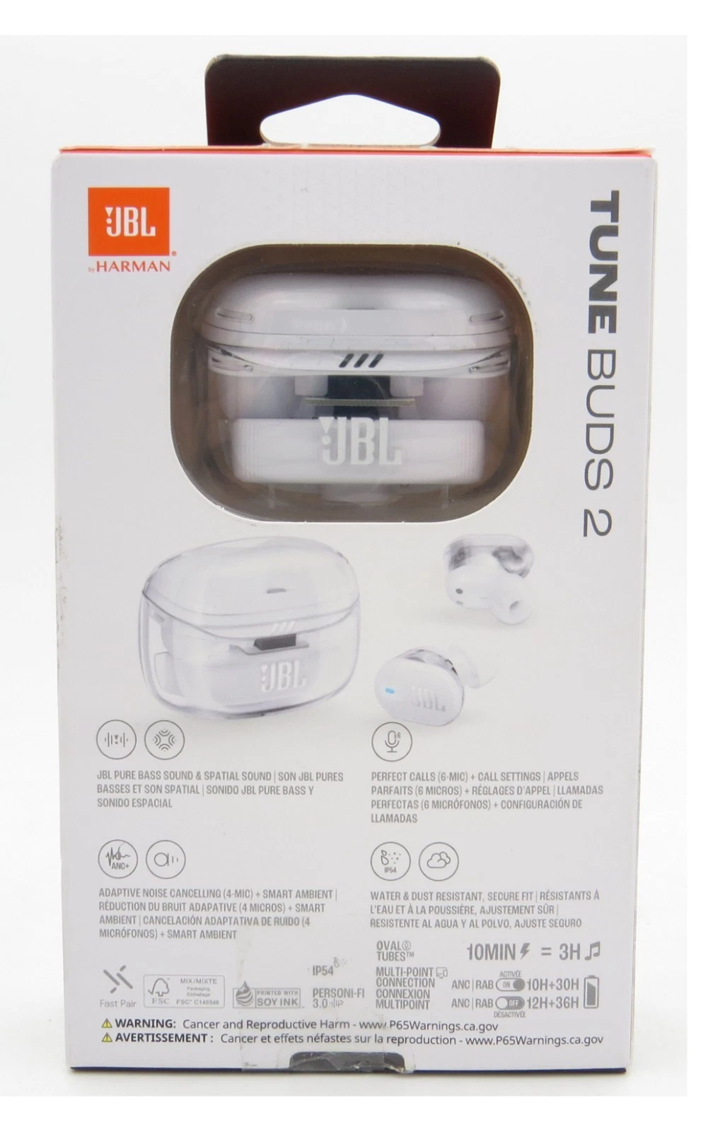 Restored JBL Tune Buds 2 True Wireless Bluetooth Noise Cancelling Earbuds Ghost Edition (Refurbished)