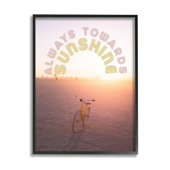 Stupell Industries Always Towards Sunshine Phrase Transportation Painting Black Framed Art Print Wall Art, 11 x 14