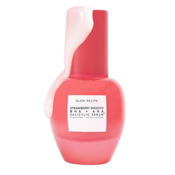 Glow Recipe Strawberry Smoothing Salicylic Acid Serum - Blemish Clarifying Skin Care, AHA BHA Exfoliant + Pore Minimizer + Plumping Hyaluronic Acid + Brightening Allant