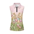 thumbnail image 2 of Uorisanigo Cute Rabbit Women's Sleeveless Golf Tennis Shirts Size S Versatile Zip Up Collar Moisture Wicking Casual Tennis Activewear Tulip Relaxed Workout Tank Tops, 2 of 7