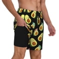 thumbnail image 3 of Gaeub Flowers Avocado Mens Swim Trunks Stretch Beach Shorts Quick Dry for Men Swim Shorts Swimwear with Pockets- XX-Large, 3 of 9