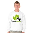 thumbnail image 3 of Fathers Daddysaurus Trex Dinosaur Dad Men's Crewneck Sweatshirt Brisco Brands S, 3 of 5
