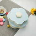 thumbnail image 4 of Caja de aperitivos de doble capa, platos de caramelo, bandeja giratoria para aperitivos con forma de pétalo, caja organizadora de almacenamiento de platos de frutas secas de doble cubierta Ormromra LL-0398-1, 4 of 6