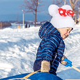 thumbnail image 4 of Toddler Hat， Winter Double Pom Pom Knitted Cap, 4 of 5
