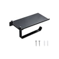 thumbnail image 1 of Tenedor de rollo de papel Cuarto de baño Montado en la pared Smartphone Shelf Punching Tissue Rack Organizador anti-gota para el restaurante Dormitorio Negro tholdsy HA010504-02B, 1 of 6