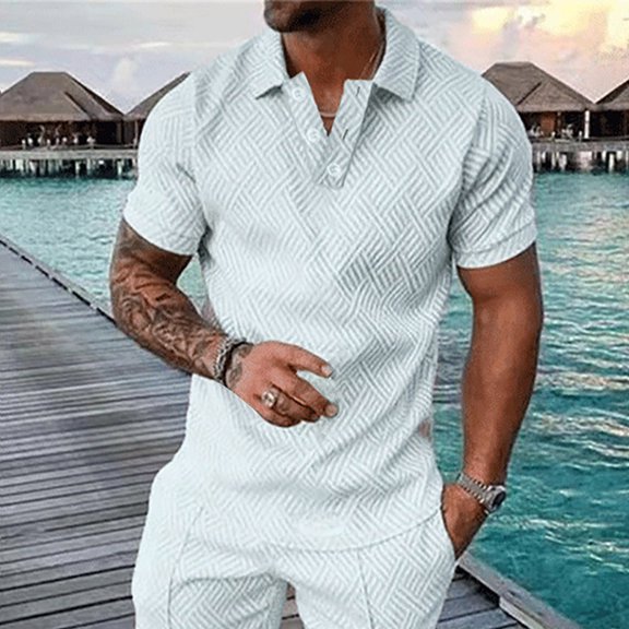 S-5X Big & Tall Golf Shirts for Men Plus Size Short Sleeve Tshirts Shirt Mens Casual Solid Color Pullover Button Collared Athletic Workout Tees Tops