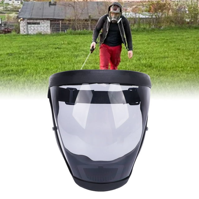 Full Face Super Protective Shield, Transparent Face Shield Large Viewing Area with Filter Cotton for Grinding and Cutting Black