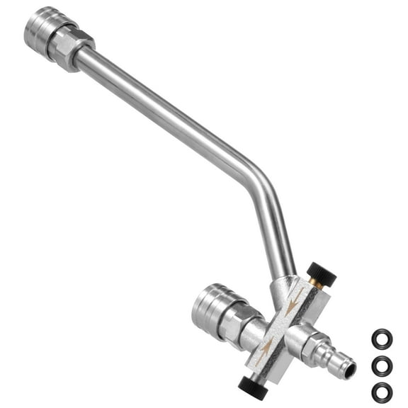 AEVXKHI Stainless Steel Foam Cannon Dual Connector, Great Sealing Double Tip Attachment, High Efficiency Dual Head Foam Sprayer for Car