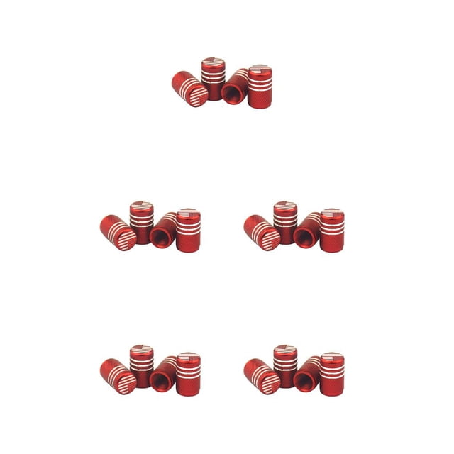 Thinsony 4 Pieces Car Tire Valve Stems Caps Flag Pattern Rim Sleeve Dustproof Cover Repair Parts for Bicycle Vehicle Motorcycle Red 5Set