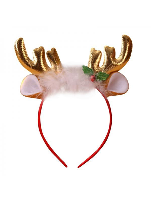 Christmas Gold Metal Reindeer Antler Headband Christmas Party Supplies 