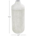 thumbnail image 3 of DecMode 17" Ribbed Speckled Gray Metal Vase, 3 of 14