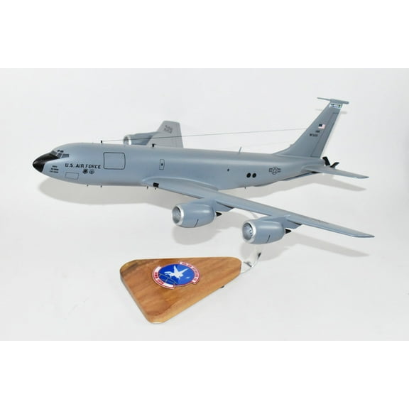 93rd Air Refueling Squadron KC-135 Model, 1/90th Scale, Mahogany, Aerial Refueling