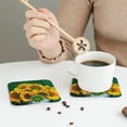 thumbnail image 6 of Bingfone Vintage Sunflowers In Bucket Leather Drinks Coasters With Set Of 6,Suitable For Home Kitchen,Coffee Cup Coasters Home Gift, 6 of 9