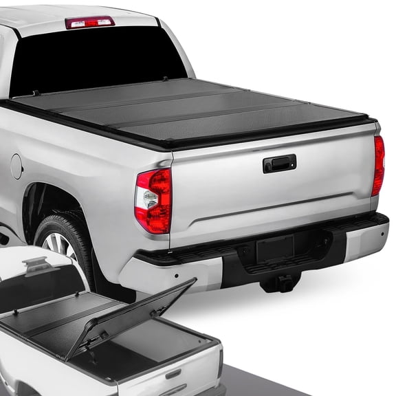 DNA Motoring For 07-21 Toyota Tundra Truck 6.5Ft Bed Fleetside Hard Tri-Fold Tonneau Cover
