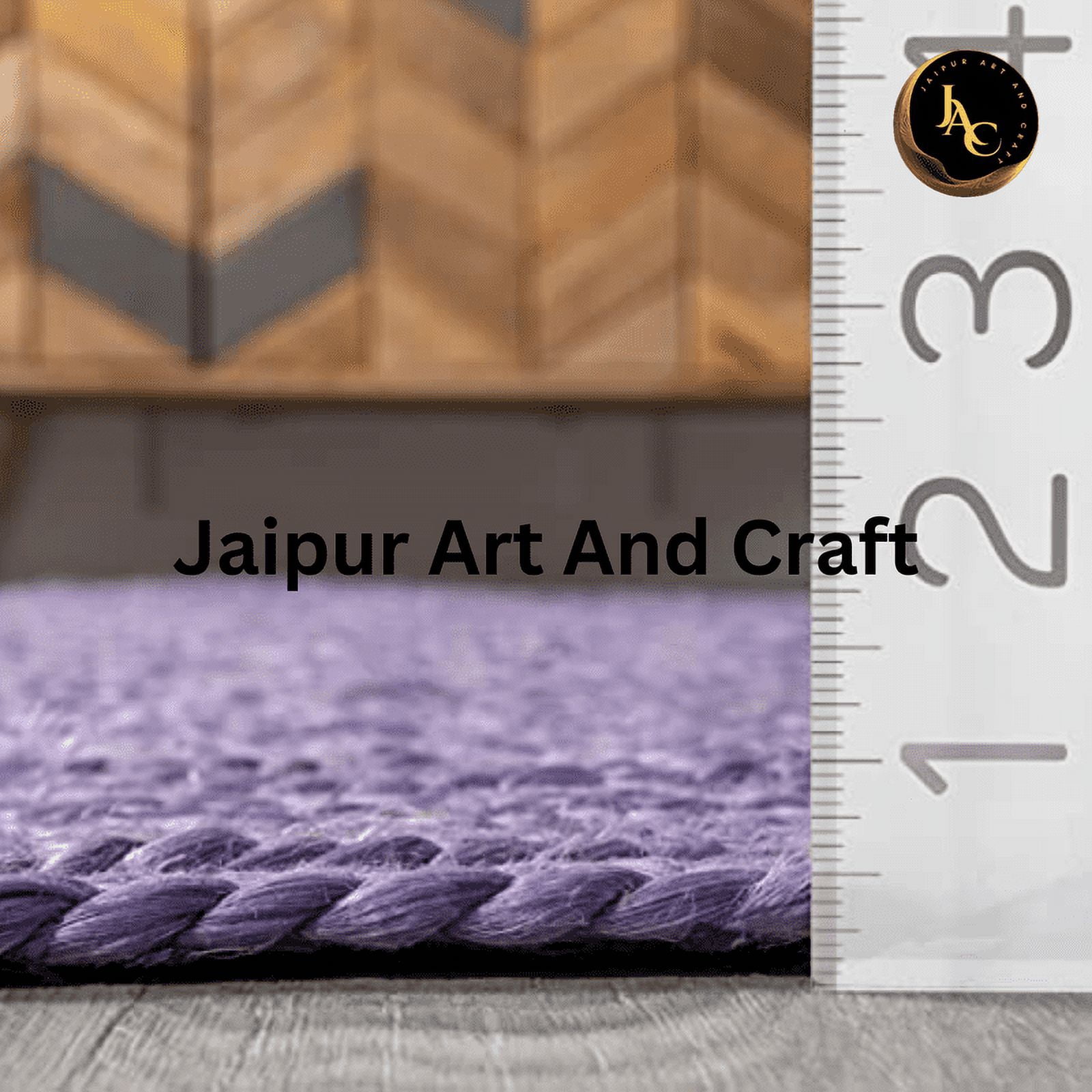Jaipur Art And Craft Braided Reversible Indoor Carpet Rectangle Blue Jute Area Rug (9x10 Sq ft)