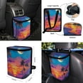 thumbnail image 4 of XYZCANDO Sunset Palm Tree Car Cushion Cover Seat Belt Cover Car Coasters Keychain Steering Wheel Cover Armrest Cover Fender Cover Handbrake Cover Lipstick Cover Trash Can Interior Decor, 4 of 7