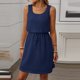 thumbnail image 5 of Sexy Vestido Casual para las Mujeres, Moda Casual Cuello Redondo sin Mangas de Cordón de Color Sólido para el Verano Y la Fiesta, 5 of 9