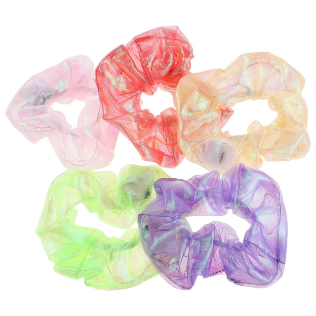 5 coleteros que brillan en la oscuridad: coleteros elásticos con luz LED para mujeres y niñas. Accesorios brillantes para el cabello, ideales para fiestas de cumpleaños y reuniones nocturnas.