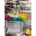 thumbnail image 6 of Outdoor Tablecloth with Umbrella Hole Zipper Colorful Pigment Round Tablecloth 54" Waterproof Outside Table Cloth Abstract Color Block Oil Painting Patio Table Cover Tablecloths for Picnic Party, 6 of 8