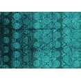 thumbnail image 1 of Ahgly Company Machine Washable Indoor Rectangle Oriental Turquoise Blue Industrial Area Rugs, 3' x 5', 1 of 4