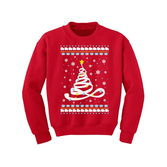 Christmas Tree Sweater for Girls Boys Funny Toilet Paper Tree Merry Xmas Christmas Youth Sweatshirt Happy Holidays Sweater for Kids Xmas Tree