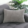 thumbnail image 2 of REGALWOVEN Shell Velvet Throw Pillowcase Corn Striped Cushion Cover, 12"x18" Grey, 2 of 8