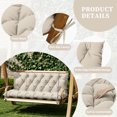 thumbnail image 2 of Snubbull Swing Replacement Cushion, Outside Bench Cushion with Backrest, 2-3 Seater Cushion with 6 Ties for Outdoor Furniture, 60 x 40 x 5 Inches Porch SwingCushion Garden Bench, Cream, 2 of 7