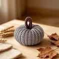 thumbnail image 5 of CHENjy Autumn Pumpkin Tabletop Figurine, Hand Knitted Crochet Decor with Rustic Appeal, Desktop Ornament for Mantel Shelf and Home Display, 8 Pcs, Grey, 5 of 5